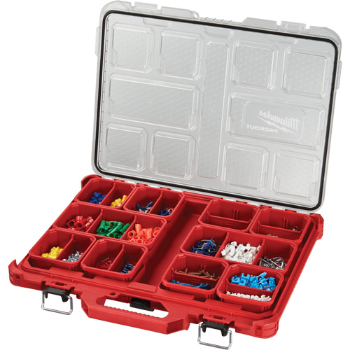 Packout Low-Profile Organizer, 19-3/4" x 16-2/5" x 2-1/2", Black/Red Equipex