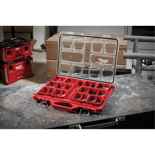 Packout Low-Profile Organizer, 19-3/4" x 16-2/5" x 2-1/2", Black/Red Equipex