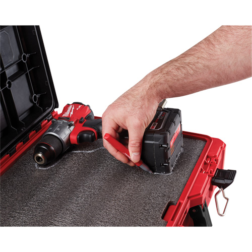 Coffre &agrave; outils avec partitions ajustables Packout, 20-7/10" x 15-1/5" x 6-1/5", Noir/Rouge Equipex