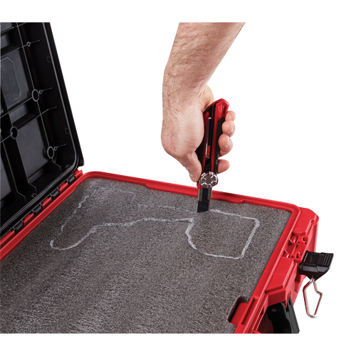 Coffre &agrave; outils avec partitions ajustables Packout, 20-7/10" x 15-1/5" x 6-1/5", Noir/Rouge Equipex