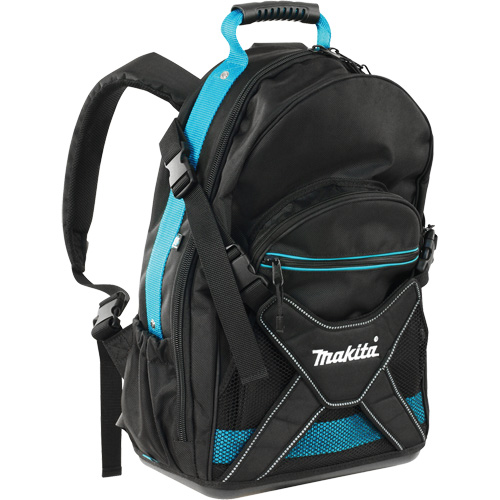 Jobsite Backpack, 9-1/2" L x 15" W, Black/Blue, Polyester Equipex