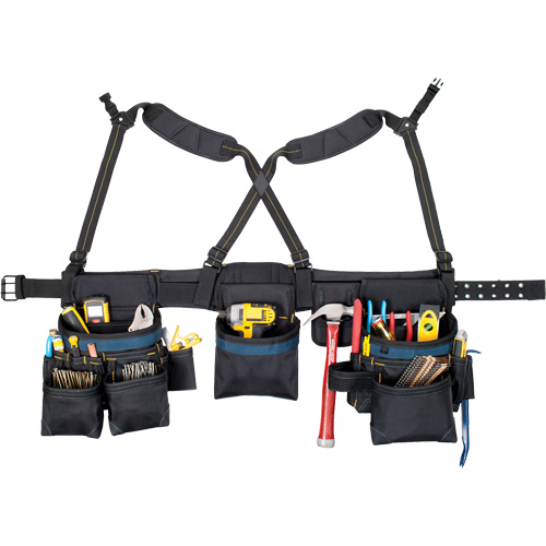 Ceinture &agrave; outils pour menuisier, Polyester, Noir Equipex
