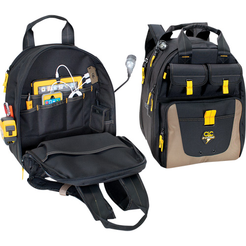 E-Charge Back Pack, 15" L x 10-1/2" W, Black, Polyester Equipex
