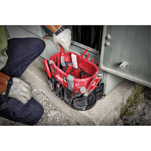 Utility Oval Bag, Ballistic Nylon, 24 Pockets, Black/Red Equipex