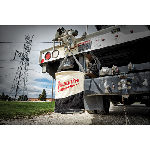 Utility Bucket, 11-4/5" L x 11-4/5" W x 14-3/5" H, Canvas, Beige/Black Equipex