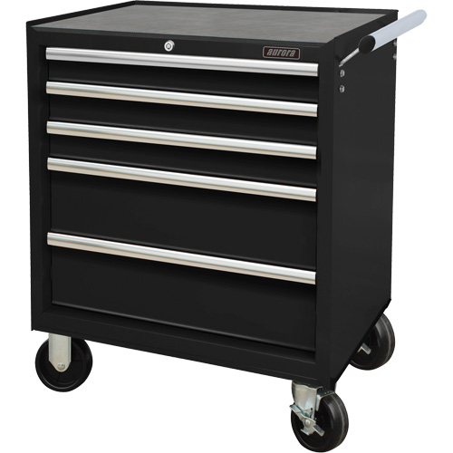 Industrial Tool Cart, 5 Drawers, 27" W x 18-3/4" D x 31-1/2" H, Black Equipex