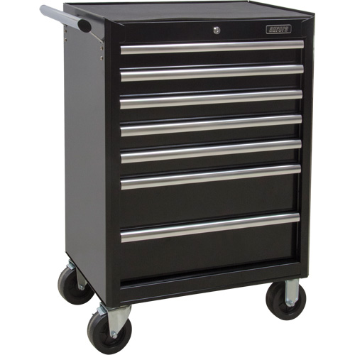 Industrial Tool Cart, 7 Drawers, 27" W x 18-3/4" D x 39" H, Black Equipex