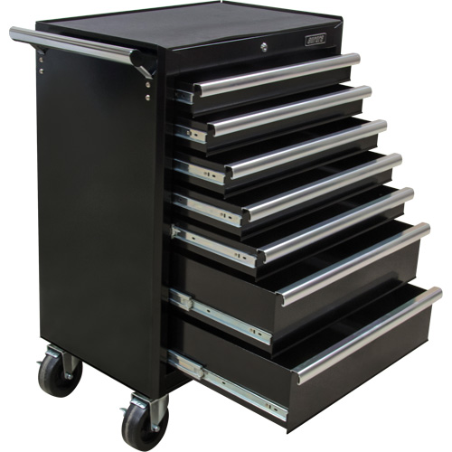 Industrial Tool Cart, 7 Drawers, 27" W x 18-3/4" D x 39" H, Black Equipex