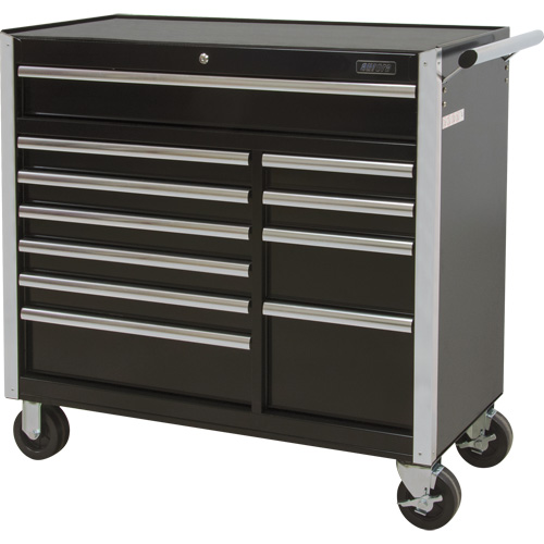 Industrial Tool Cart, 11 Drawers, 41" W x 18-3/4" D x 39-1/3" H, Black Equipex