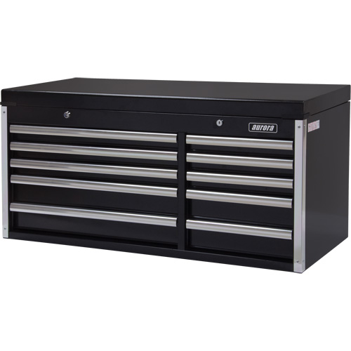 Coffre &agrave; outils industriel, 41" la, 10 tiroirs, Noir Equipex