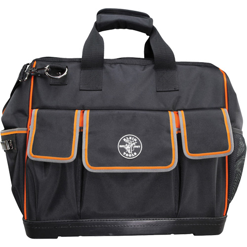 Tradesman Pro Wide-Open Tool Bag, Ballistic Nylon, 42 Pockets, Black Equipex