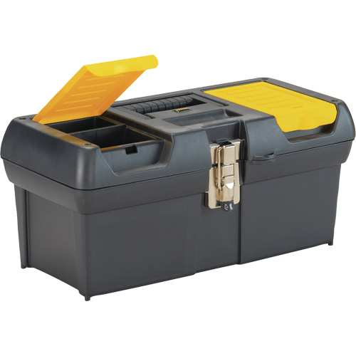 Coffre &agrave; outils avec plateau de s&eacute;rie 2000, 16" la x 7-1/10" p x 8-1/10" h, Noir/Jaune Equipex