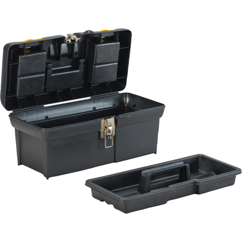 Coffre &agrave; outils avec plateau de s&eacute;rie 2000, 16" la x 7-1/10" p x 8-1/10" h, Noir/Jaune Equipex