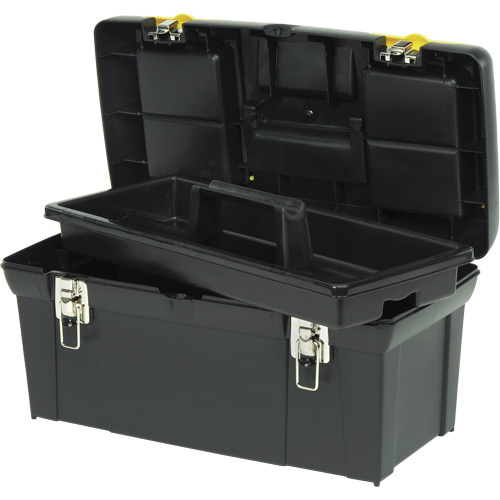 2000 Series Tool Box with Tray, 24" W x 11-1/4" D x 11" H, Black/Yellow Equipex