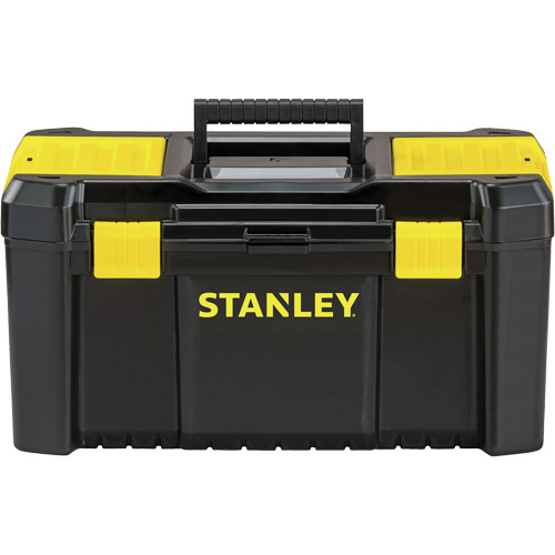 Coffre &agrave; outils avec plateau Essential, 19" la x 9-7/8" p x 9-3/4" h, Noir/Jaune Equipex