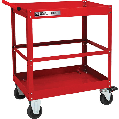 PRO+ Series Heavy-Duty Utility Cart, 2 Tiers, 30-1/5" x 38-1/3" x 19-1/2" Equipex