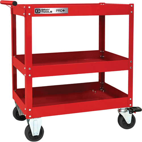 PRO+ Series Heavy-Duty Utility Cart, 3 Tiers, 30-1/5" x 38-1/3" x 19-1/2" Equipex
