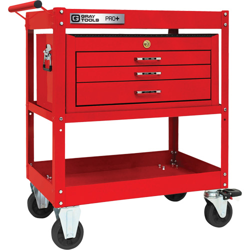 PRO+ Series Heavy-Duty Utility Cart with Intermediate Chest, 2 Tiers, 30-1/5" x 38-1/3" x 19-1/2" Equipex