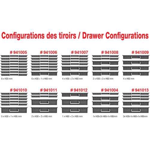 Mobile Tool Chest With Drawers, 7 Drawers, 22-4/5" W x 15" D x 18" H, Black Equipex