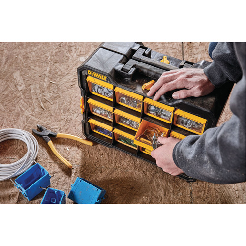 Organisateur Flip-Bin, 3-7/8" la x 17-3/4" p x 13-7/8" h, Noir/Jaune Equipex