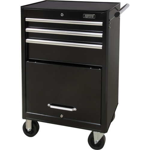 Industrial Tool Cart, 3 Drawers, 29-4/5" W x 21-1/5" D x 38-4/5" H, Black Equipex