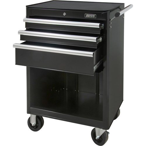 Industrial Tool Cart, 3 Drawers, 29-4/5" W x 21-1/5" D x 38-4/5" H, Black Equipex