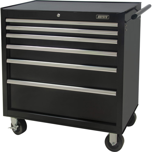 Industrial Tool Cart, 6 Drawers, 39" W x 20-4/5" D x 38-1/2" H, Black Equipex