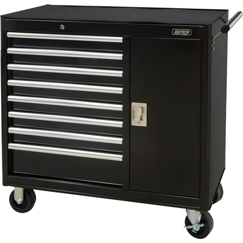 Industrial Tool Cart, 8 Drawers, 44-3/10" W x 21-1/10" D x 36-7/10" H, Black Equipex
