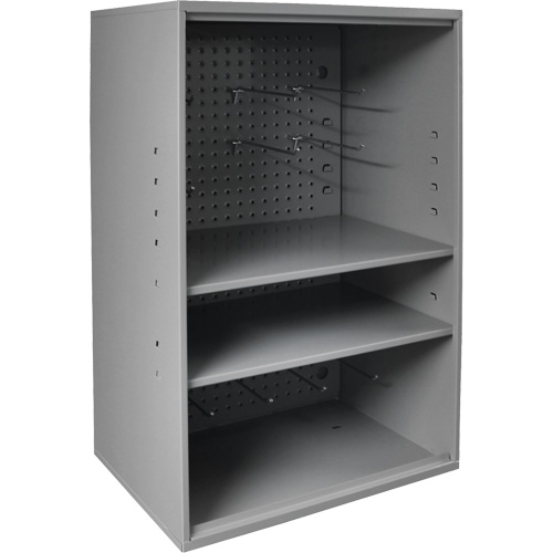 Abrasive Storage Cabinet with Pegboard, Steel, 19-7/8" x 14-1/4" x 32-3/4", Grey Equipex