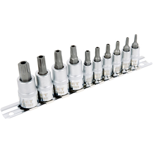 Jeu de douilles antiviol TORX 1/4" & 3/8" SS1438-10TB 10 mcx Equipex
