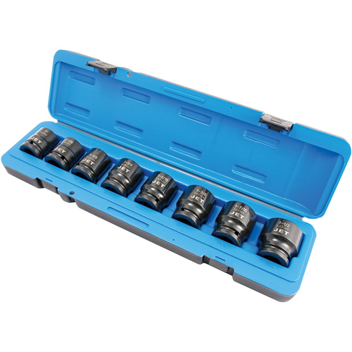 PS834 SAE Socket Set, 8 Pcs, Impact, 3/4" Drive Size Equipex