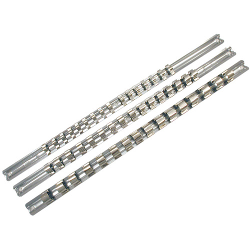 Rail porte-douilles &agrave; entraînement 1/4" SCH-14 avec 16 attaches de retenue Equipex
