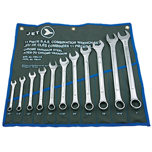 11-Piece SAE Raised Panel Combination Wrench Set, Combination, 11 Pieces, Imperial Equipex