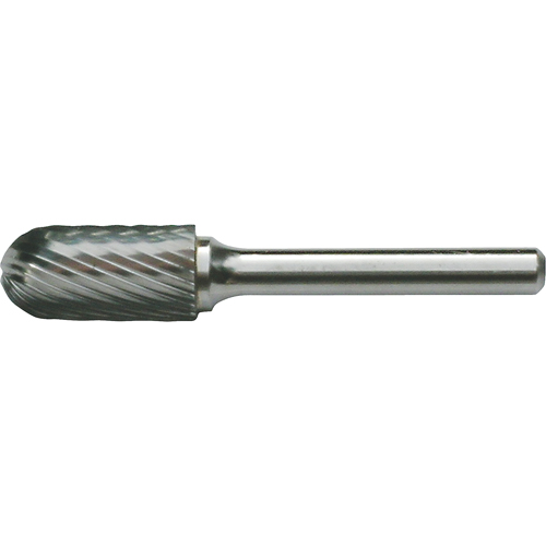 Solid Carbide Burrs - Cylinder Shape with Ball Nose, SC-5, 1/2" Dia., 1" Depth of Cut Equipex