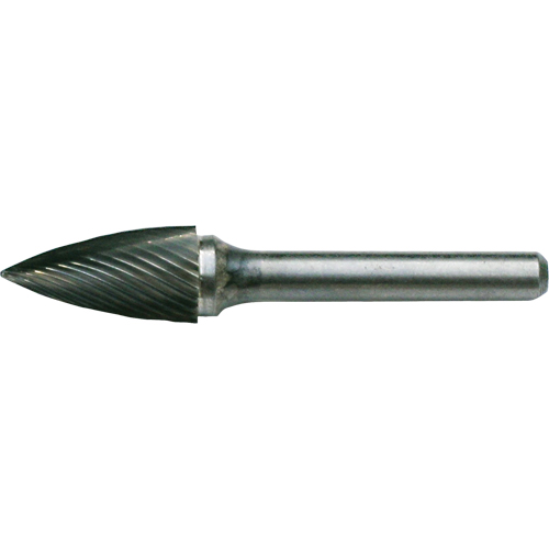 CLEVELAND Solid Carbide Burrs - Tree Shape Pointed End, SG-41, 1/8" Dia., 1/8" Shank, 1/4" Depth of Cut Equipex