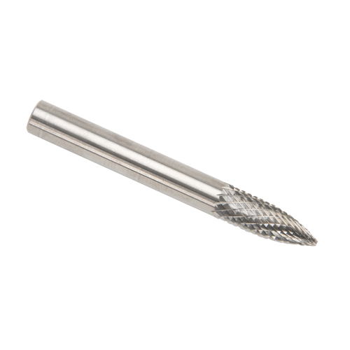 CLEVELAND Solid Carbide Burrs - Tree Shape Pointed End, SG-1, 1/4" Dia., 1/8" Shank Equipex