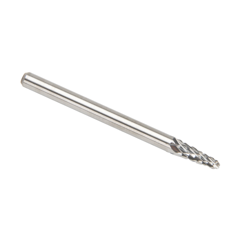 Fraises au carbure solide - Forme conique, extr&eacute;mit&eacute; rayon de 14°, 1/8" Tige Equipex