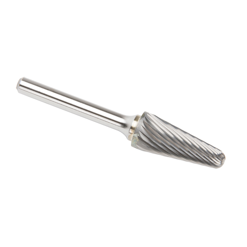 Fraises au carbure solide - Forme conique, extr&eacute;mit&eacute; rayon de 14°, 1/4" Tige Equipex
