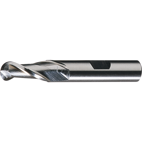 Centre Cutting Ball Nose Single End Finishers, 1/2" Dia., 2 Flutes, Cobalt Equipex
