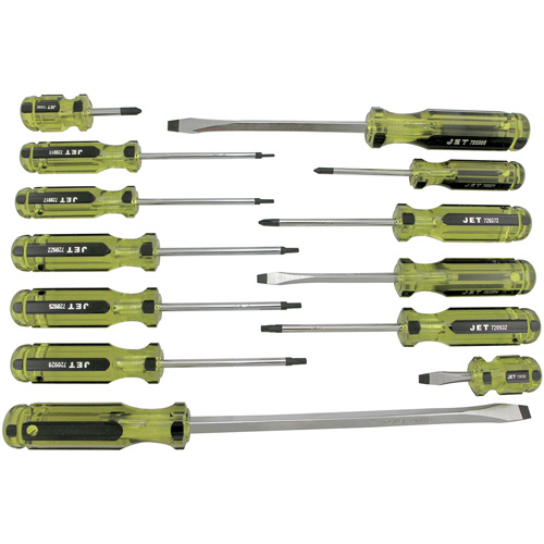 JHMSS-13 Jumbo Handle Mechanic's Screwdriver Set, 13 Pcs., Magnetic Equipex