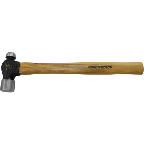 Heavy-Duty Hickory Handle Ball Pein Hammer, 24 oz. Head Weight, Plain Face, Wood Handle Equipex
