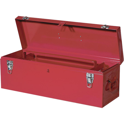TB26 Steel Hand Tool Box, 8-3/4" D x 26" W x 9-3/8" H, Red Equipex