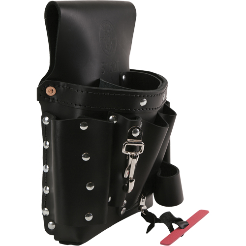 Extra-Capacity Tool Pouches, Multiple Tool Holder, Leather, 8 Pockets Equipex