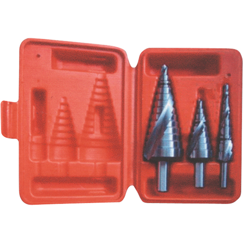 Step Drill Set, 3 Pieces, High Speed Steel Equipex