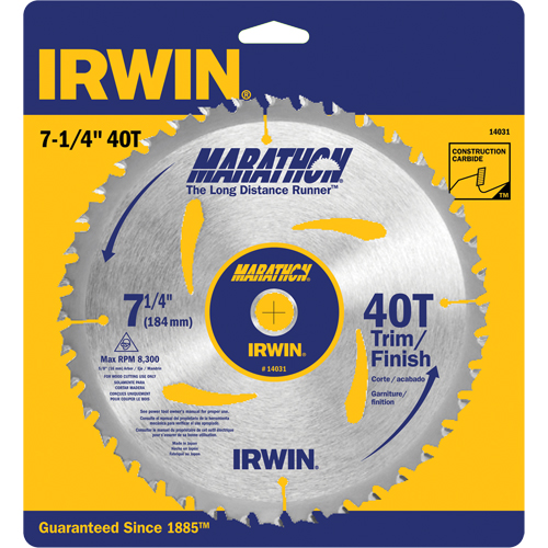 Contractor Saw Blades - Marathon&reg; Saw Blades, 7-1/4", 40 Teeth, Wood Use Equipex