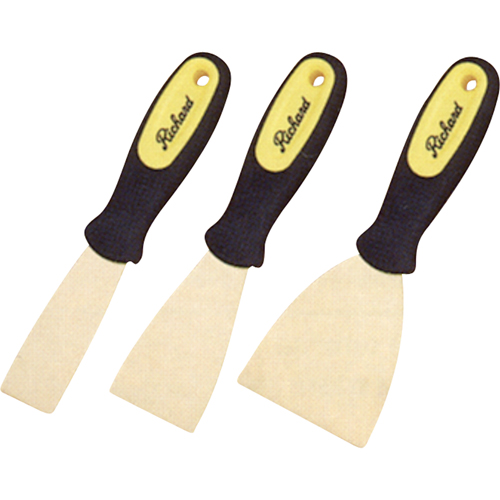 Stiff Wall Scrapers, 1-1/4", Brass Blade Equipex