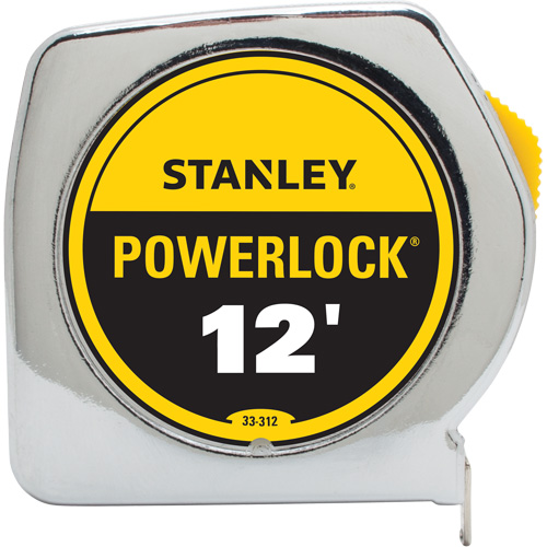 PowerLock&reg; Tape Measure, 3/4" x 12', Imperial Graduations Equipex