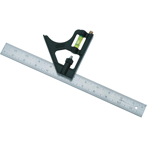 Combination Square, 12" L, 1/8"/1/16"/1/32" Graduations Equipex