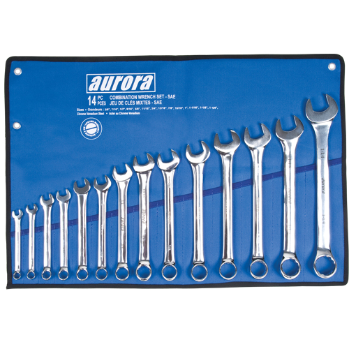 Wrench Set, Combination, 14 Pieces, Imperial Equipex