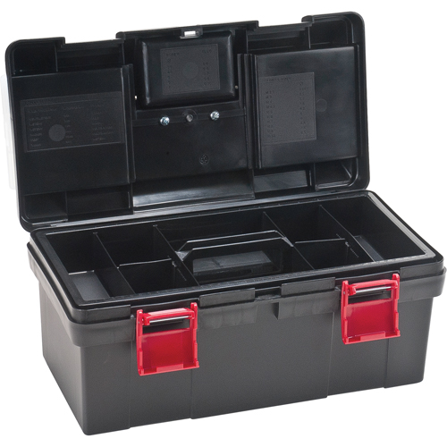 Coffres &agrave; outils en plastique, 17-1/2" la x 9-1/2" p x 8" h, Noir Equipex